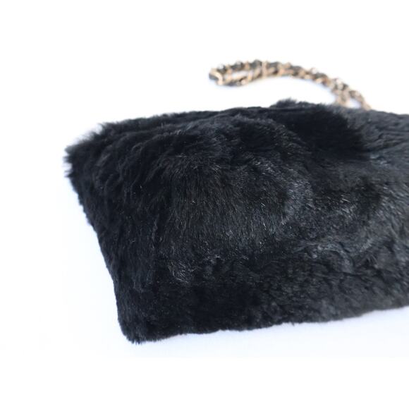Chanel Rabbit Fur Bag CC Shoulder Chain Coco Mark Vintage Black Soft Rare Auth - Picture 4 of 16